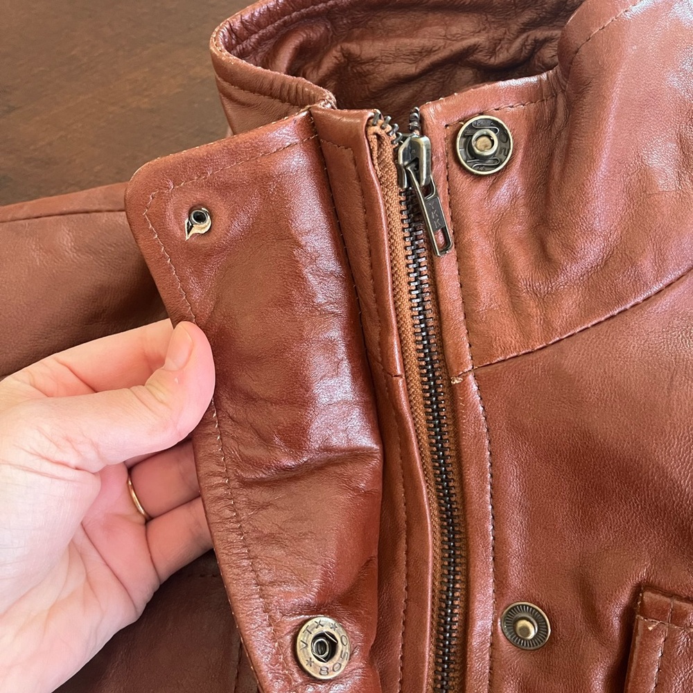 Brown Leather Jacket - Picture 13 of 14